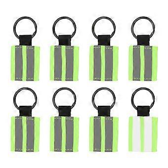 Reflective Keychain Set with  Visibility Waterproof Bright Green Safety Tags for Backpacks Running Cycling