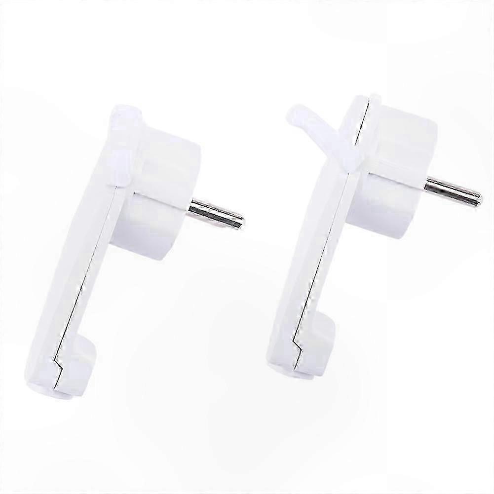 2-Pack White Schuko Plug, Flat & Angled EU Power Plug, 250V 16A