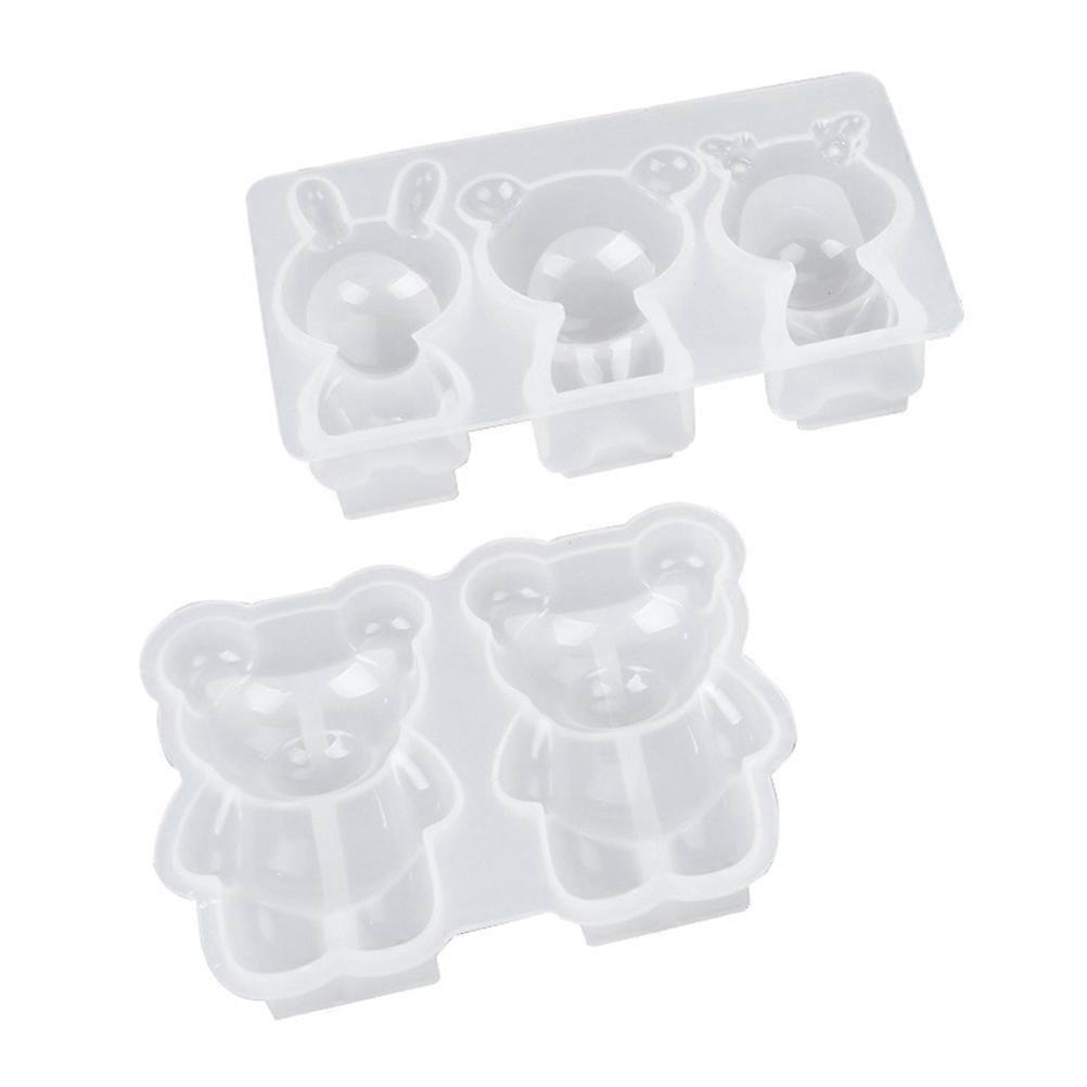 Ornament Mold Silicone Bear Rabbit Shape for Cake Mold 4Pcs Set
