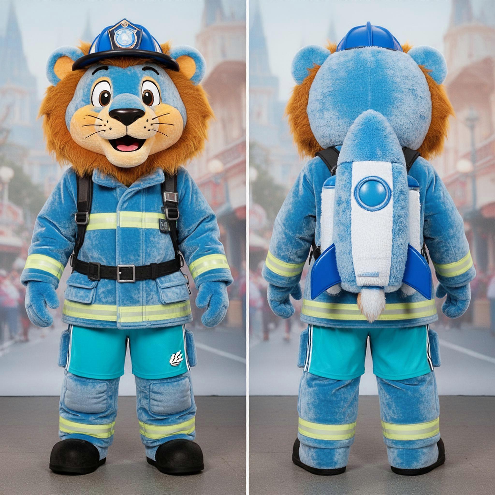 MASTICOT Sky Blue Broad Shouldered Fire Fighter Mascot
