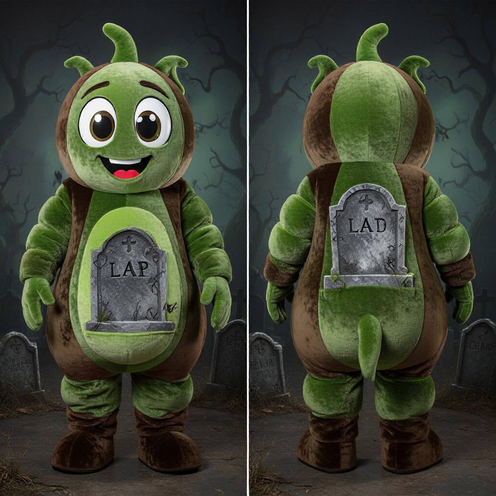 MASTICOT Emerald Green Spooky Graveyard Mascot
