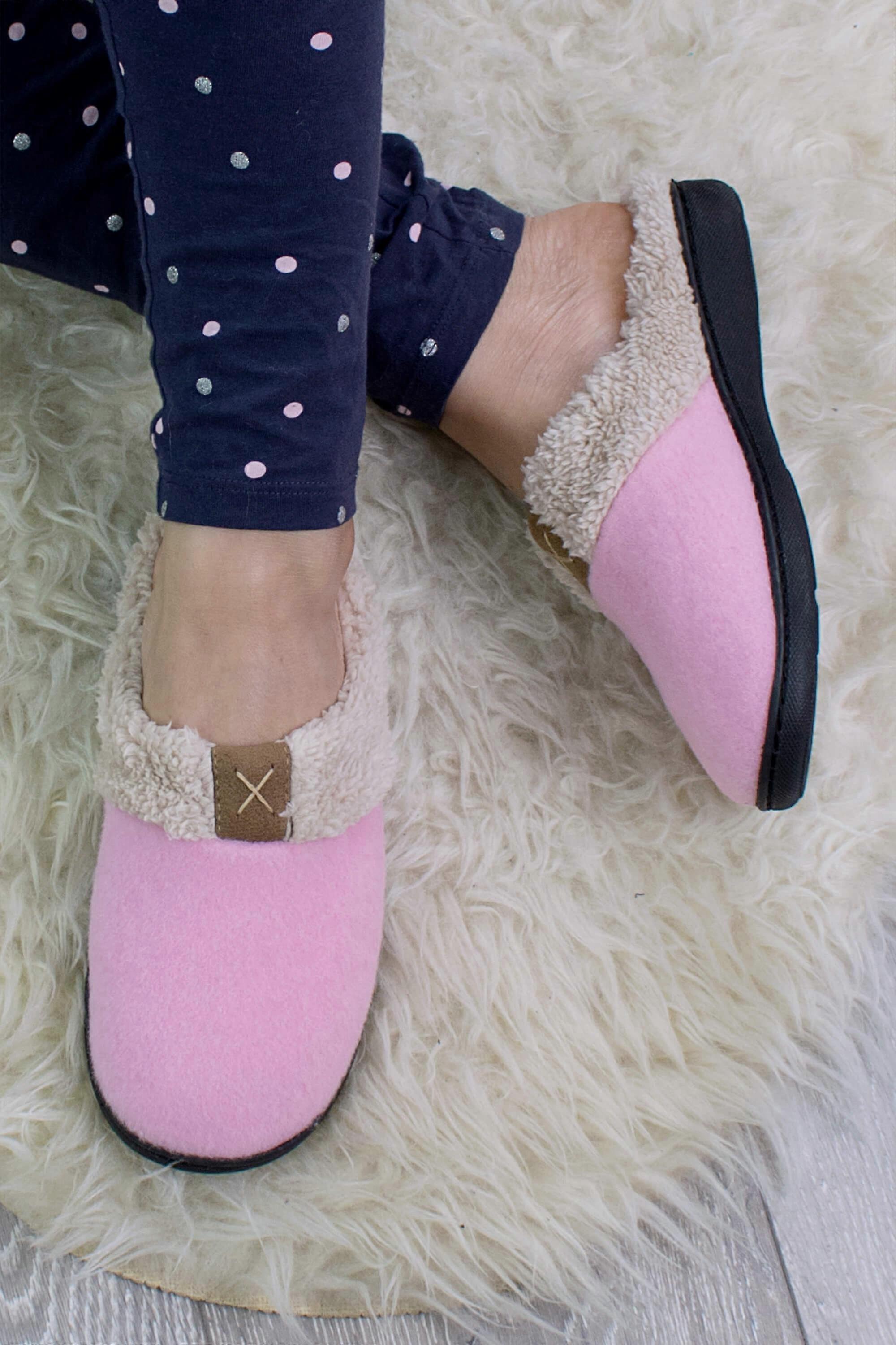 Faux Fur Lined Cosy Winter Slippers