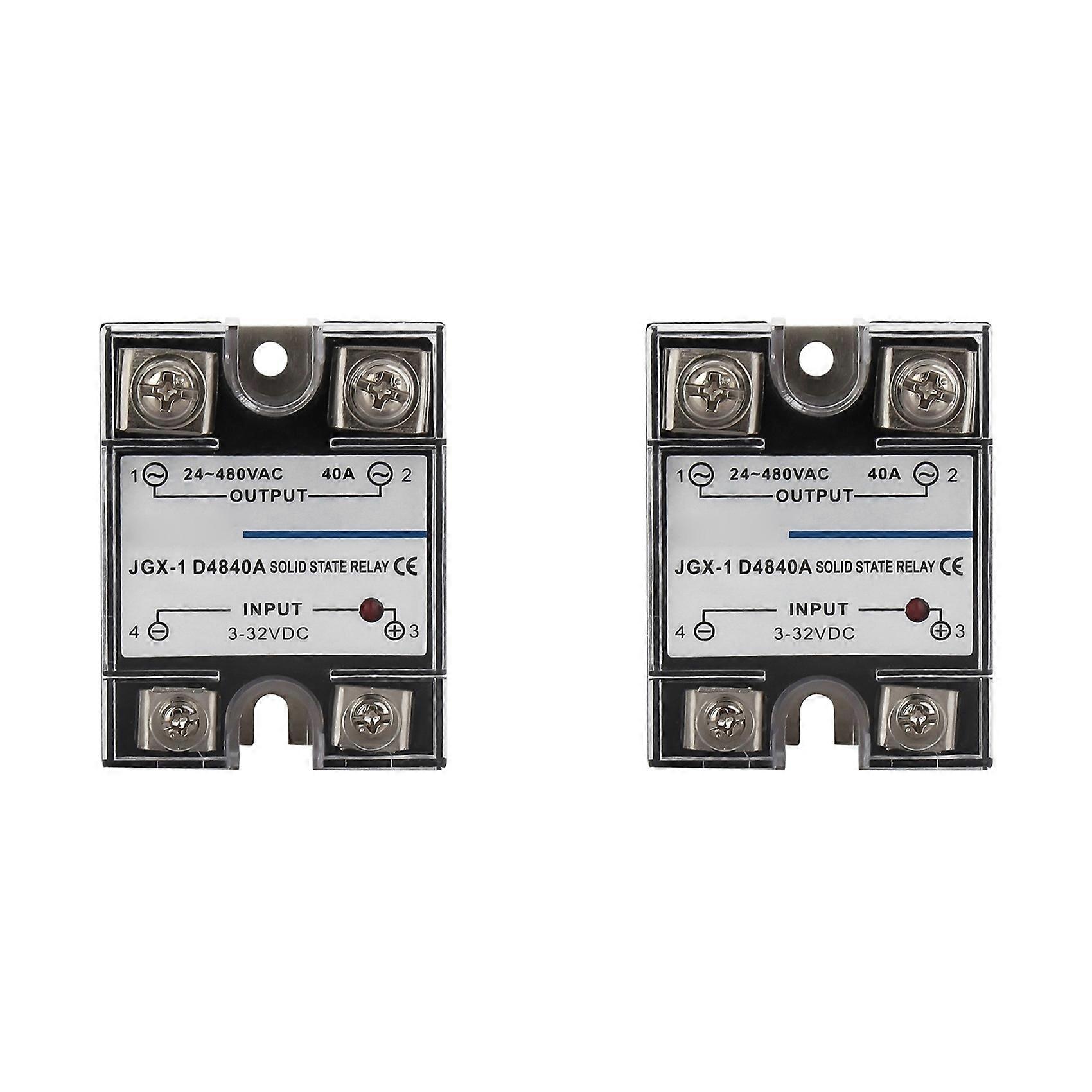2X Single Phase Solid State Relay Single Phase SSR DC Control AC Solid State Relay 40A