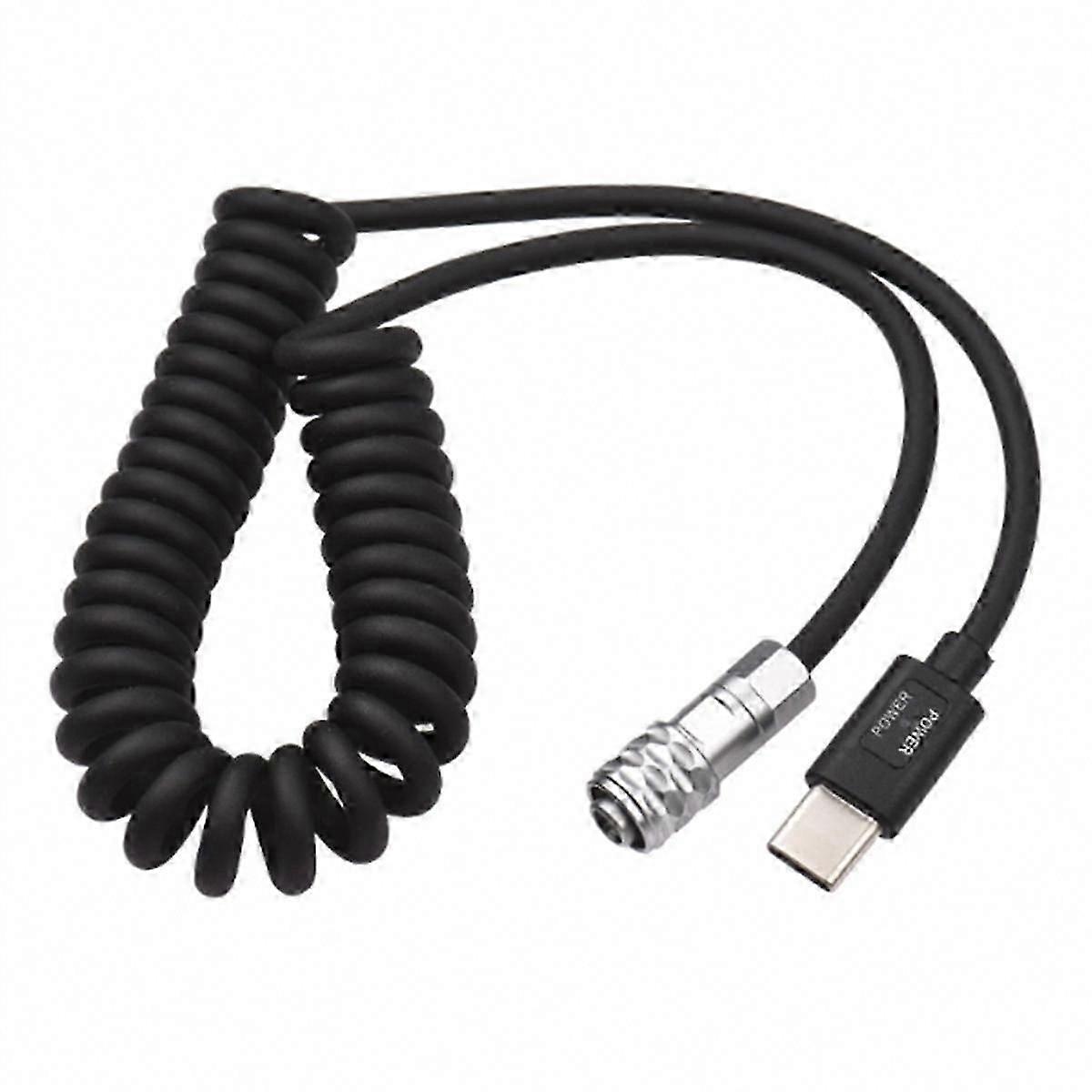 USB-C Power Cable for BMPCC 4K/6K, USB Type-C Spring Charging Cord Replacement