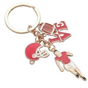 Creative Football Shaped Metal Keychain For Sports Enthusiasts And Fans Keys Or Backpack Accessories