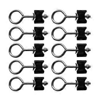 10 Pcs Trampoline Screws, Galvanized Steel Replacement Hardware, Rust Resistant, 6mm Diameter 95mm Length, Compatible with Most Trampolines, Black