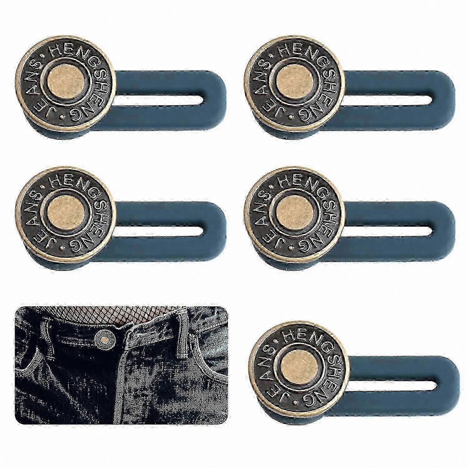 Adjustable Pants Waist Extender, 6-Pack Button Expanders for Jeans & Trousers