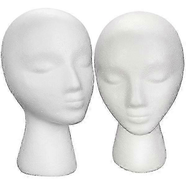 Foam Female Head Models 28cm 2 Pack