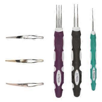 0.75 mm Dreadlock Hooks Set Curved Ergonomic