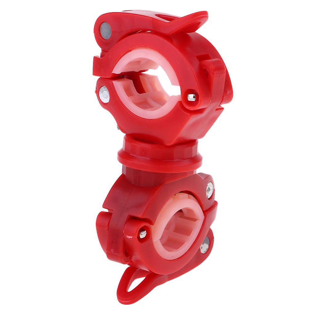 Bicycle Multi-function Flashlight Torch Mount Holder Air Pump Clamp Red