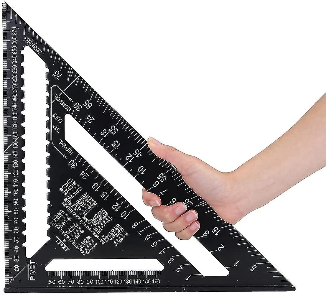Pxcl 12 Inch Aluminum Square Triangle Tool, 12inch Triangle Protractor, Triangle Ruler Measuring Tool For Engineer Carpenter, Roofing, Building