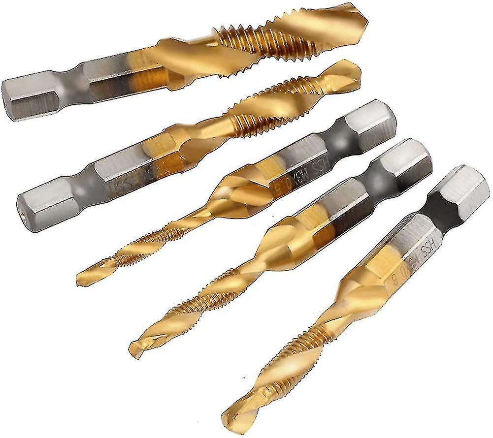 6pcs Combination Drill And Tap Bit Set Hex Metric Deburr Milling Bits Metric