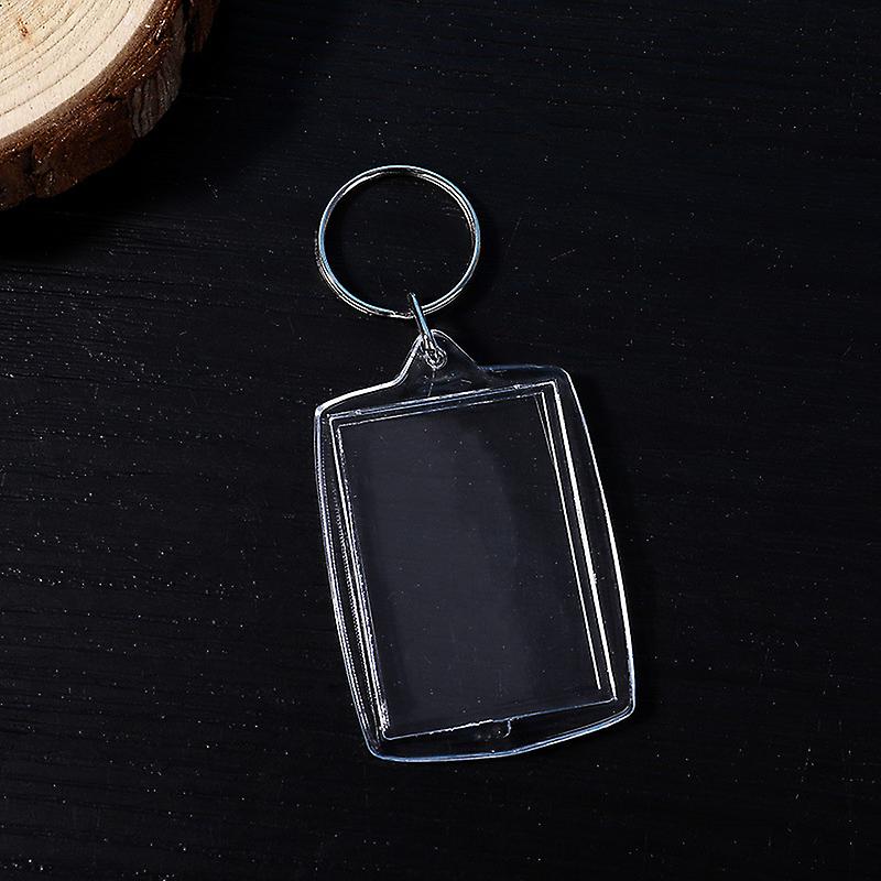 25PCS Clear Acrylic Photo Keychains Customizable Keyring (Insert 4*5.5cm)