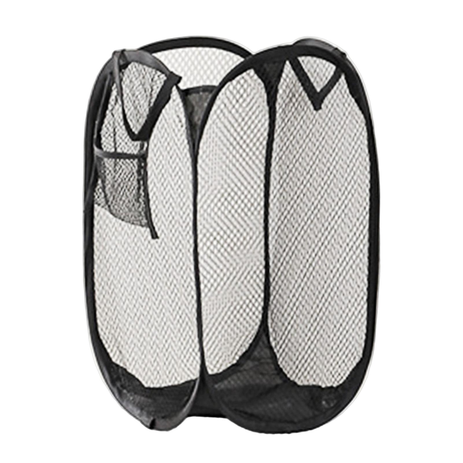 Mesh Pop Up Laundry Hamper Foldable Mesh Laundry Basket With Durable Handles