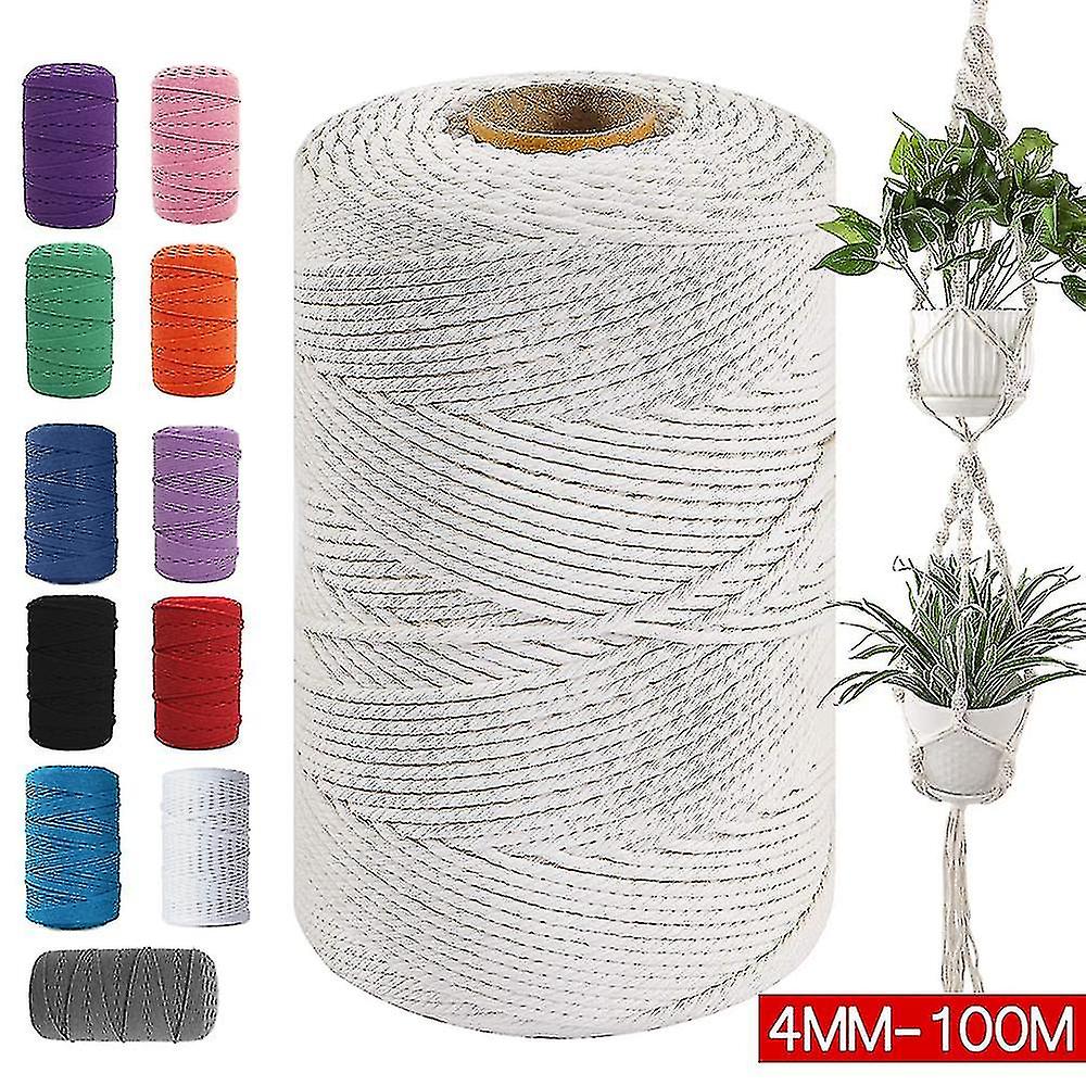 3mm X 200m Φυσικό βαμβάκι Twisted Cord Craft Macrame Artisan σχοινί σχοινί χορδή πλεγμένο
