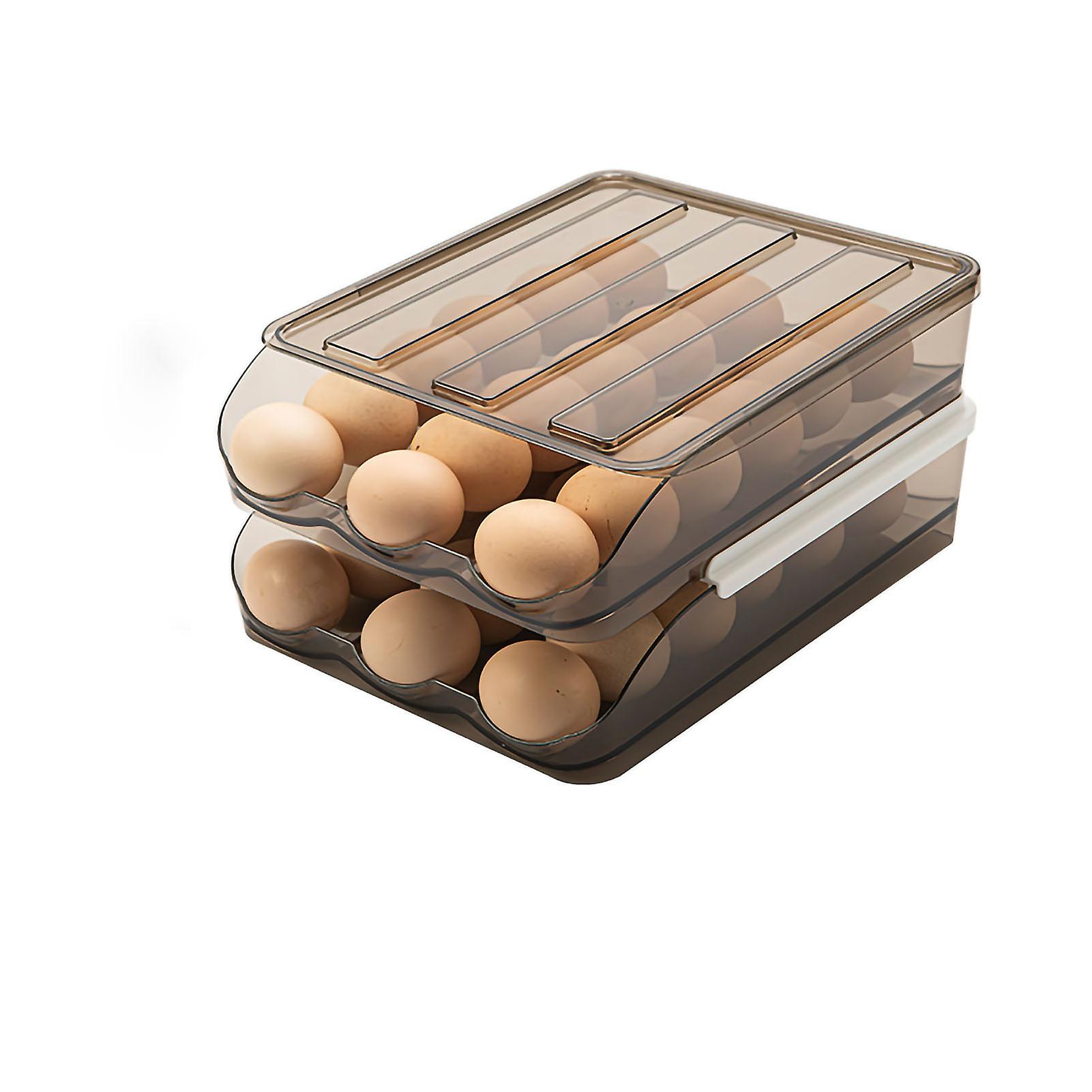 2-Layer Clear Plastic Egg Holder for Kitchen Storage