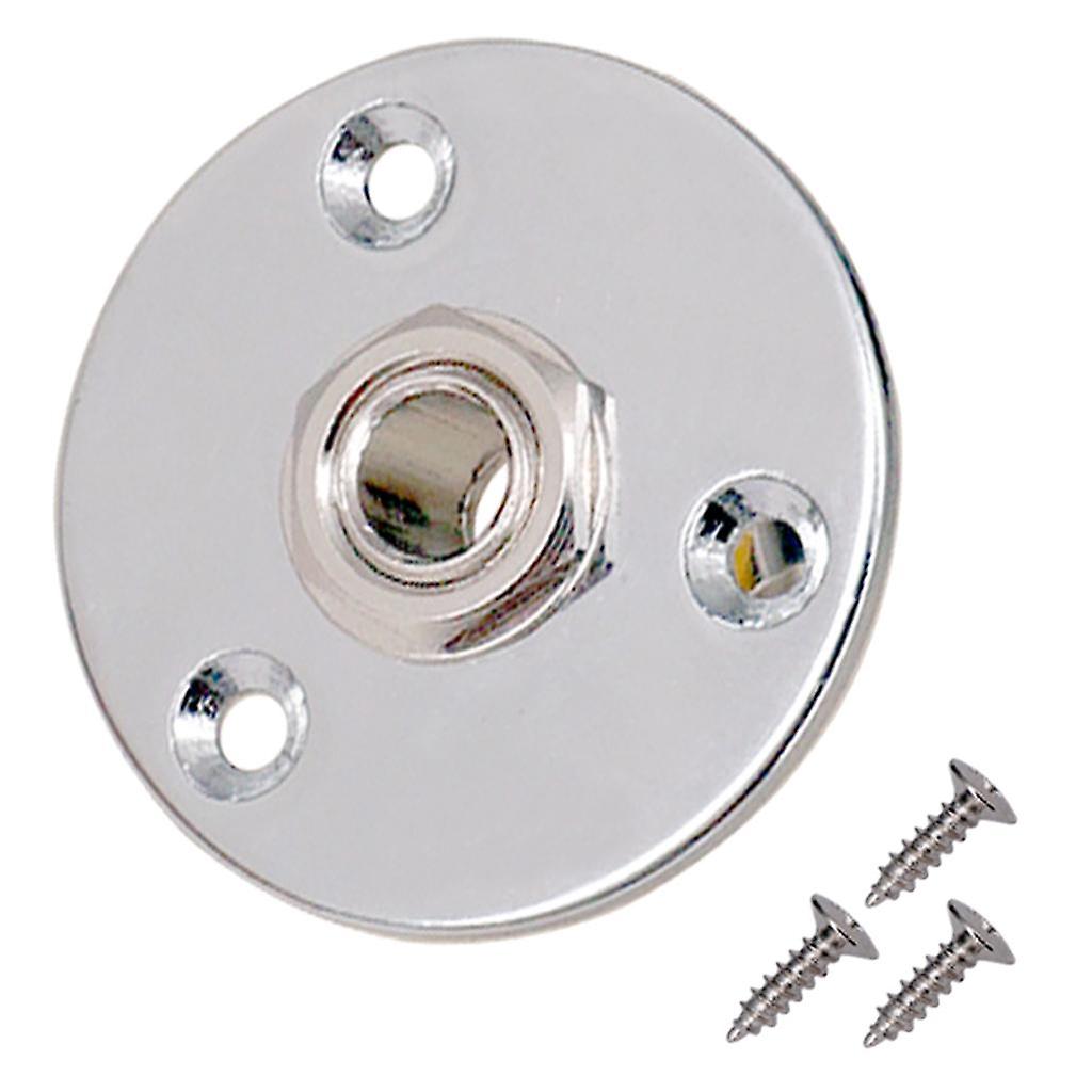 Round Jack Plate Bass Guitar jack Pickup output Input Jack Plug Socket 1/4"