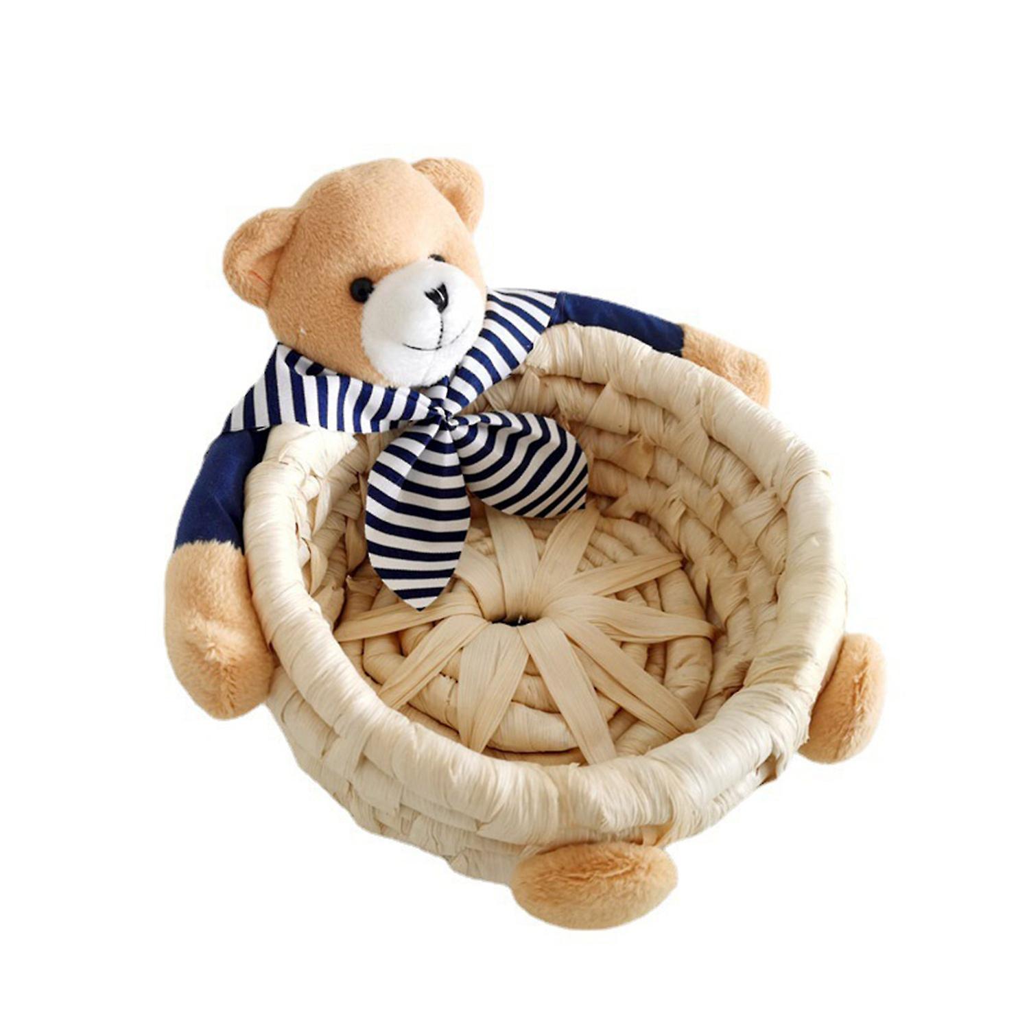 Bear Storage Basket Space-saving High Capacity Keep Tidy Straw Small Object Rabbit Storage Basket De
