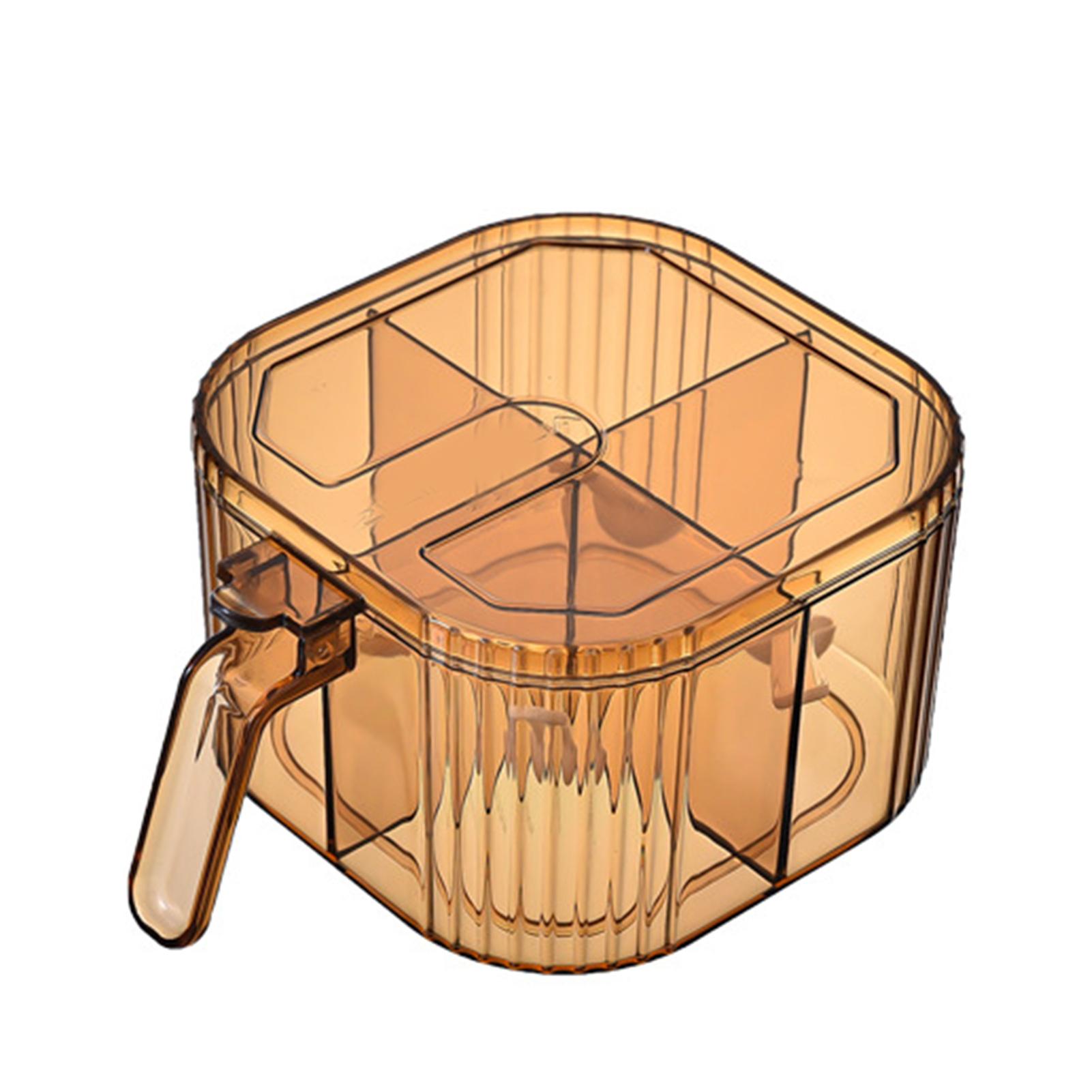 Plastic Seasoning Box With Handle Seasoning Box With Cover And Serving Spoons Salt Sugar Storage Container Box