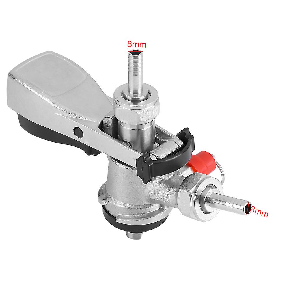 S Type Copper Keg Coupler Draft Beer Dispenser Connector 8mm