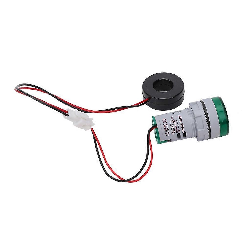 Round Digital AC Voltage Current Meter 2-in-1 Green Light 0-100A