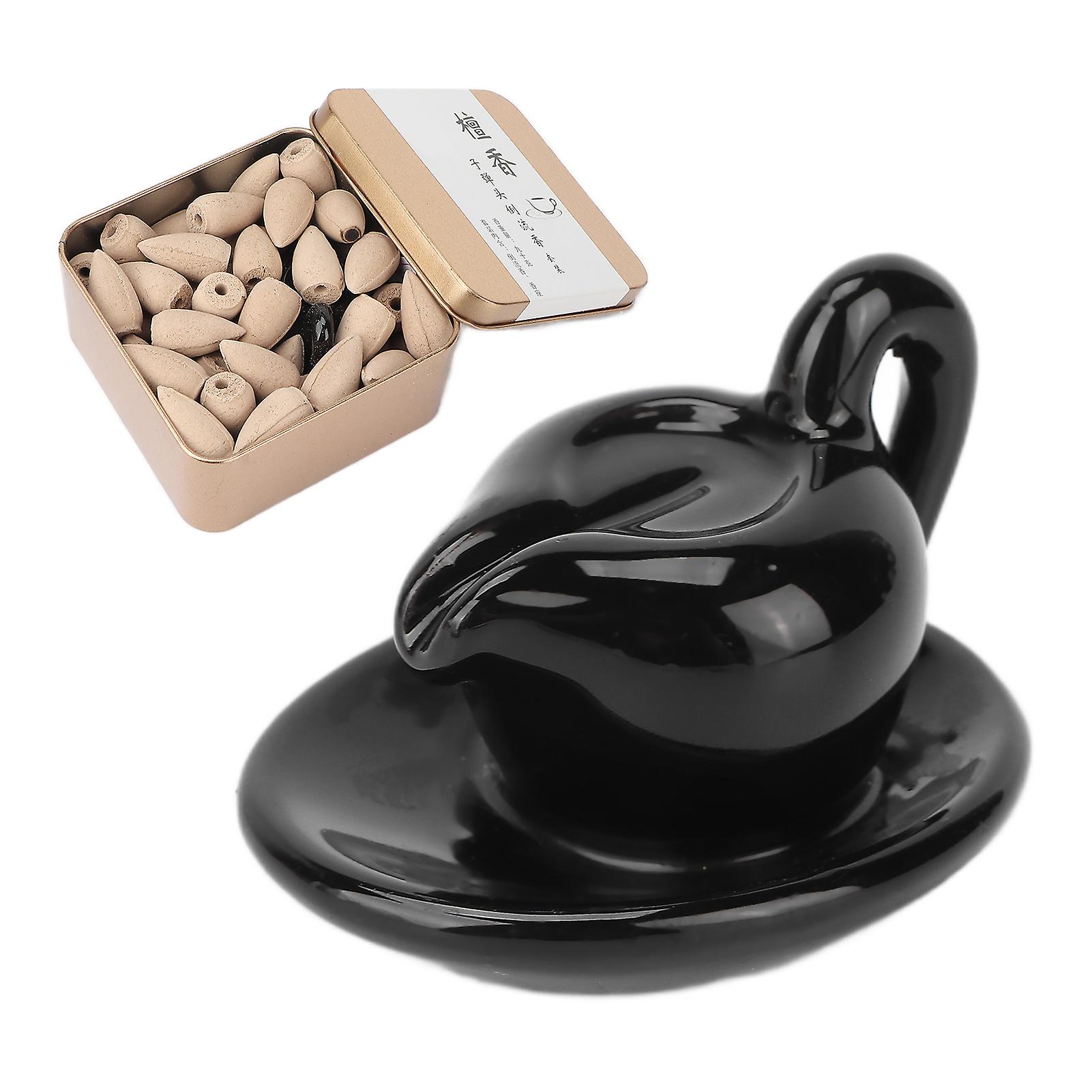 Backflow Incense Cones Lasting Fragrant Scent Cone with Incense Holder for Aromatcherapy