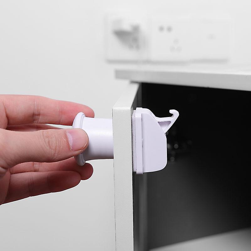 Magnetic cabinet lock without screws or tools