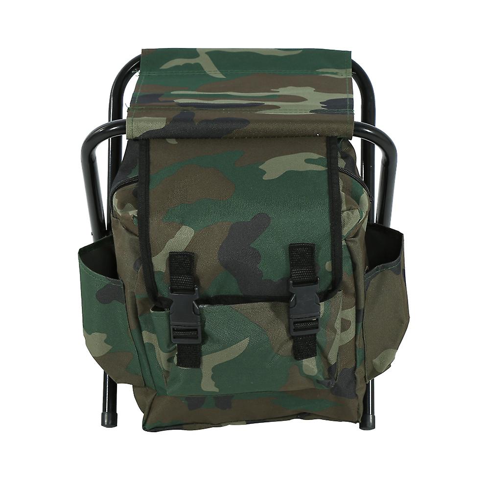 Foldable Outdoor Camping Stool with Storage Bag 34x29x29cm Camouflage