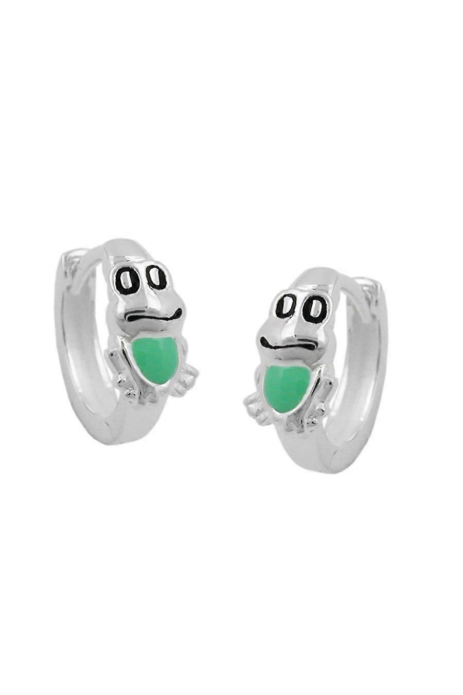 Hinged Hoop Earrings Frog Silver 925 - Gl92757