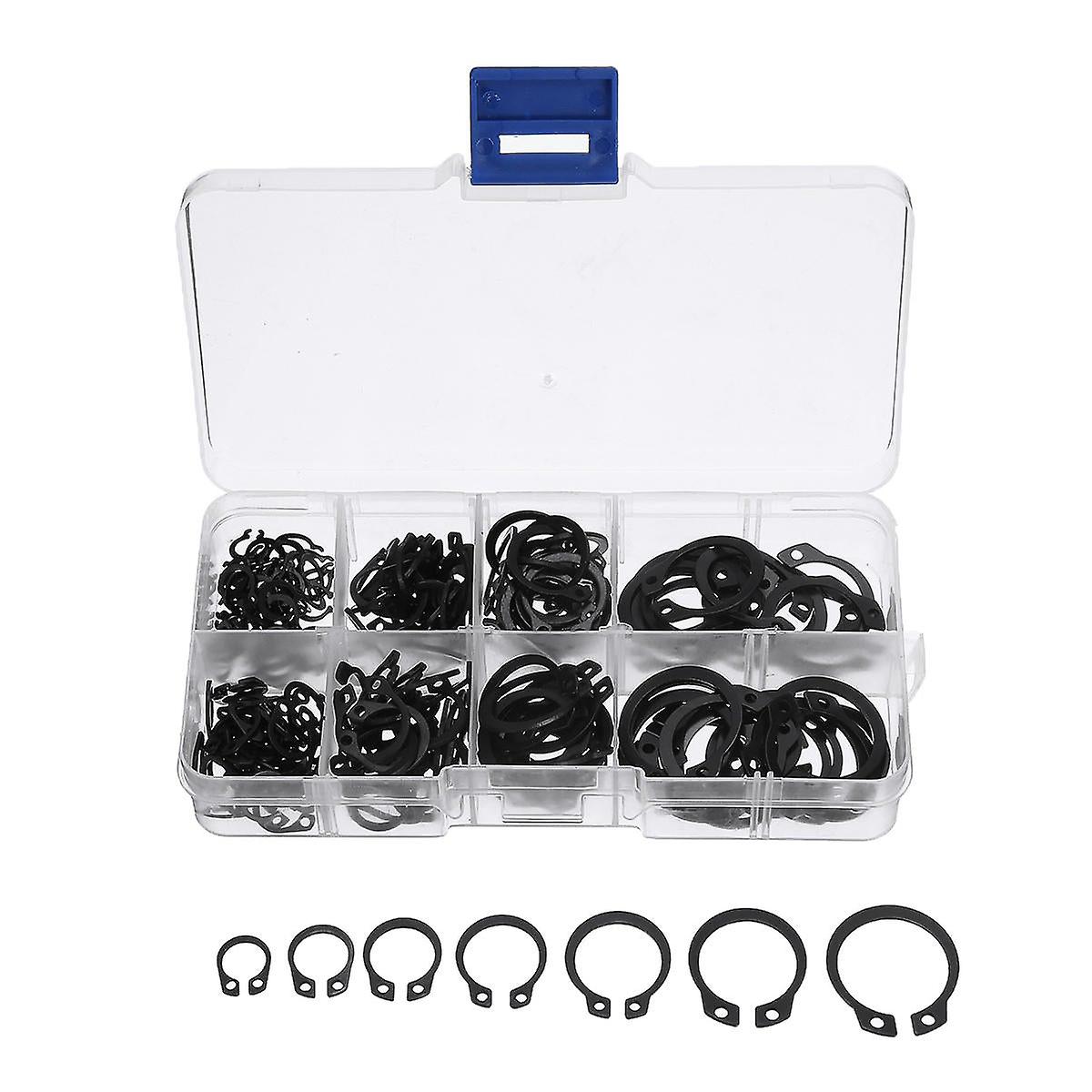 200Pcs Black Shaft With Ring M6-m20 Combination Open Elastic Snap Ring Plier Ring