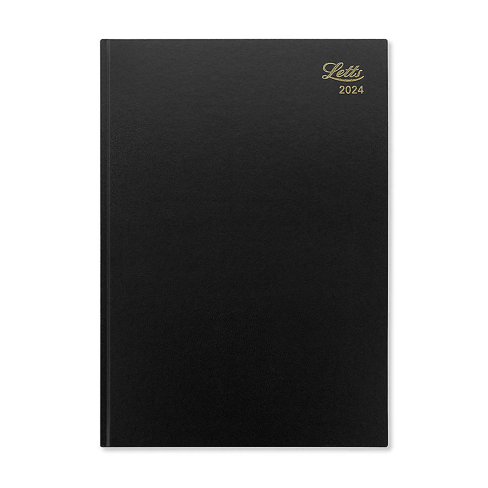 Letts 2024 Standard A4 Size Planner Day to Page Diary in Classic Black Colour