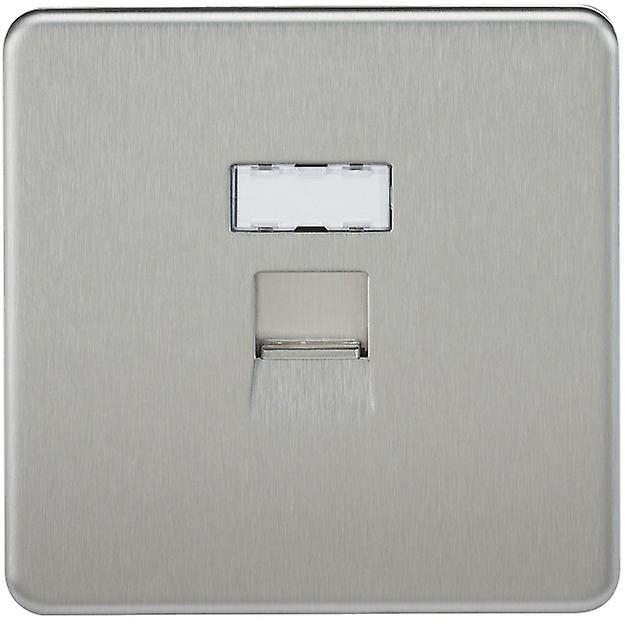 Knightsbridge Screwless RJ45 network outlet - brushed chrome - SFRJ45BC