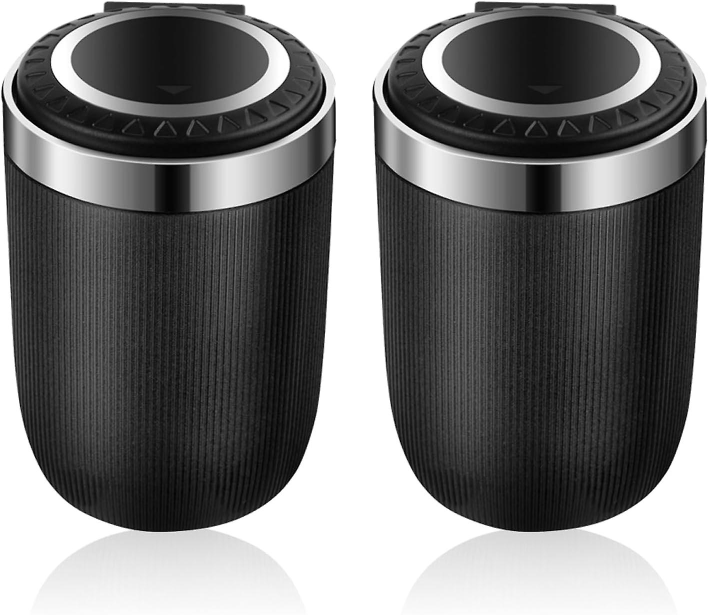 2 Car Ashtray Car Ashtray with LED Portable Ashtray with Cap Odorless Car Ashtray for Car, Home, Of