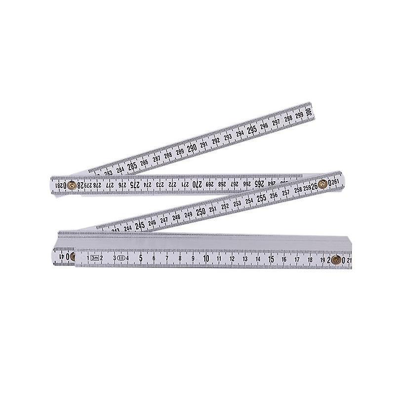 2M Plastic Folding Ruler Straight Ruler Double Scale 10 Locking Joints 200cm Portable Carpenter Measuring Tools