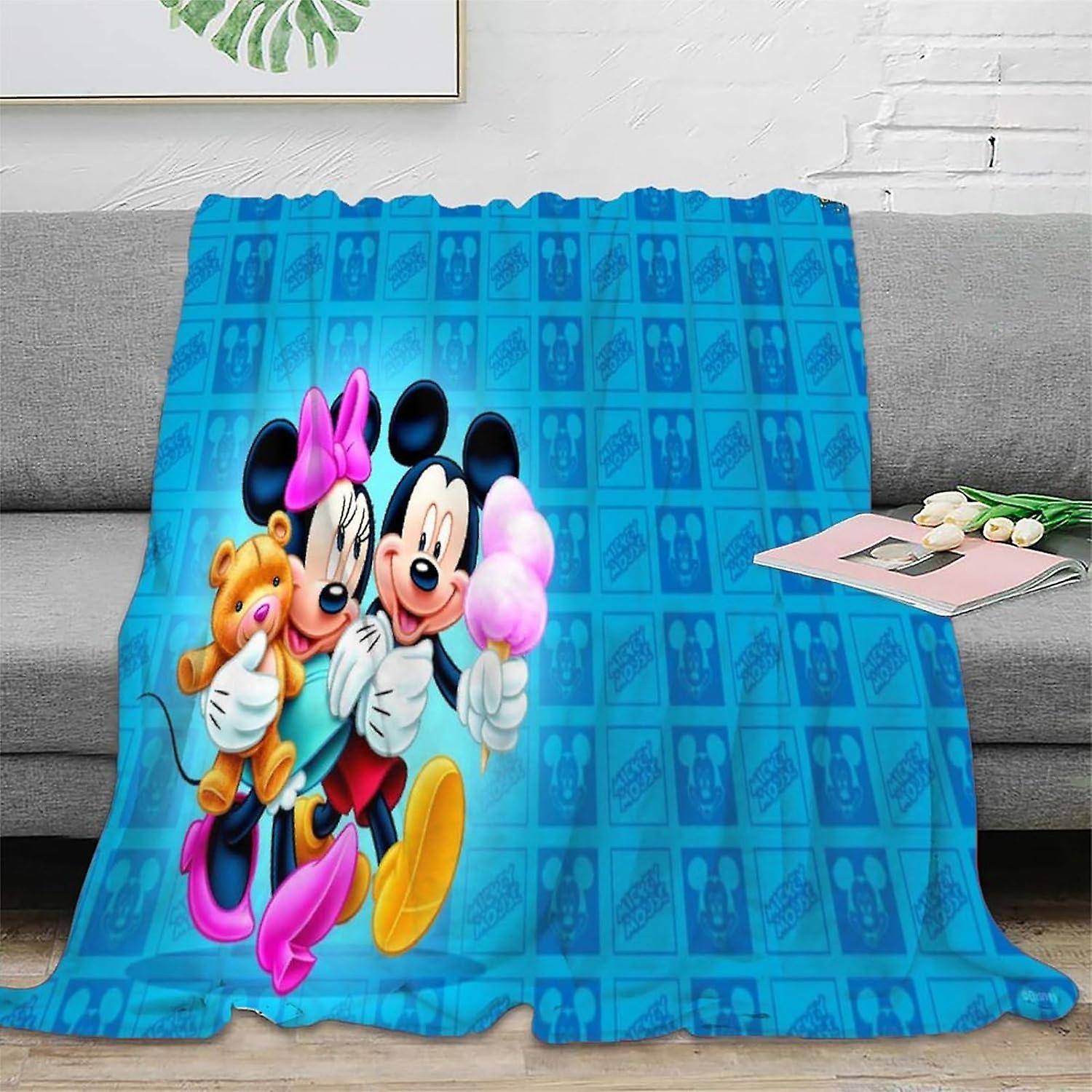SHAARI Mickey Mouse Fleece Throw Blanket,Fluffy Soft Couch Blankets Warm Bed Flannel Blanket 3D Cartoon Mouse Travel Plush Blankets for Bedroom Living