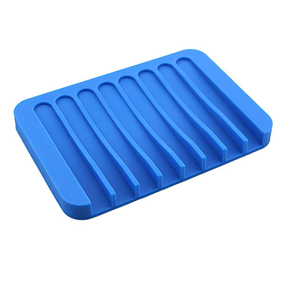 Silicone Draining Soap Holder Storage Tray Dish Bathroom Storage