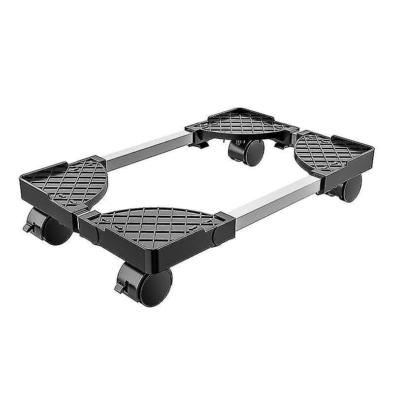 Mobile CPU Stand, Desktop Computer Tower Support Cart with Adjustable Width and 4 Steering Wheels, S
