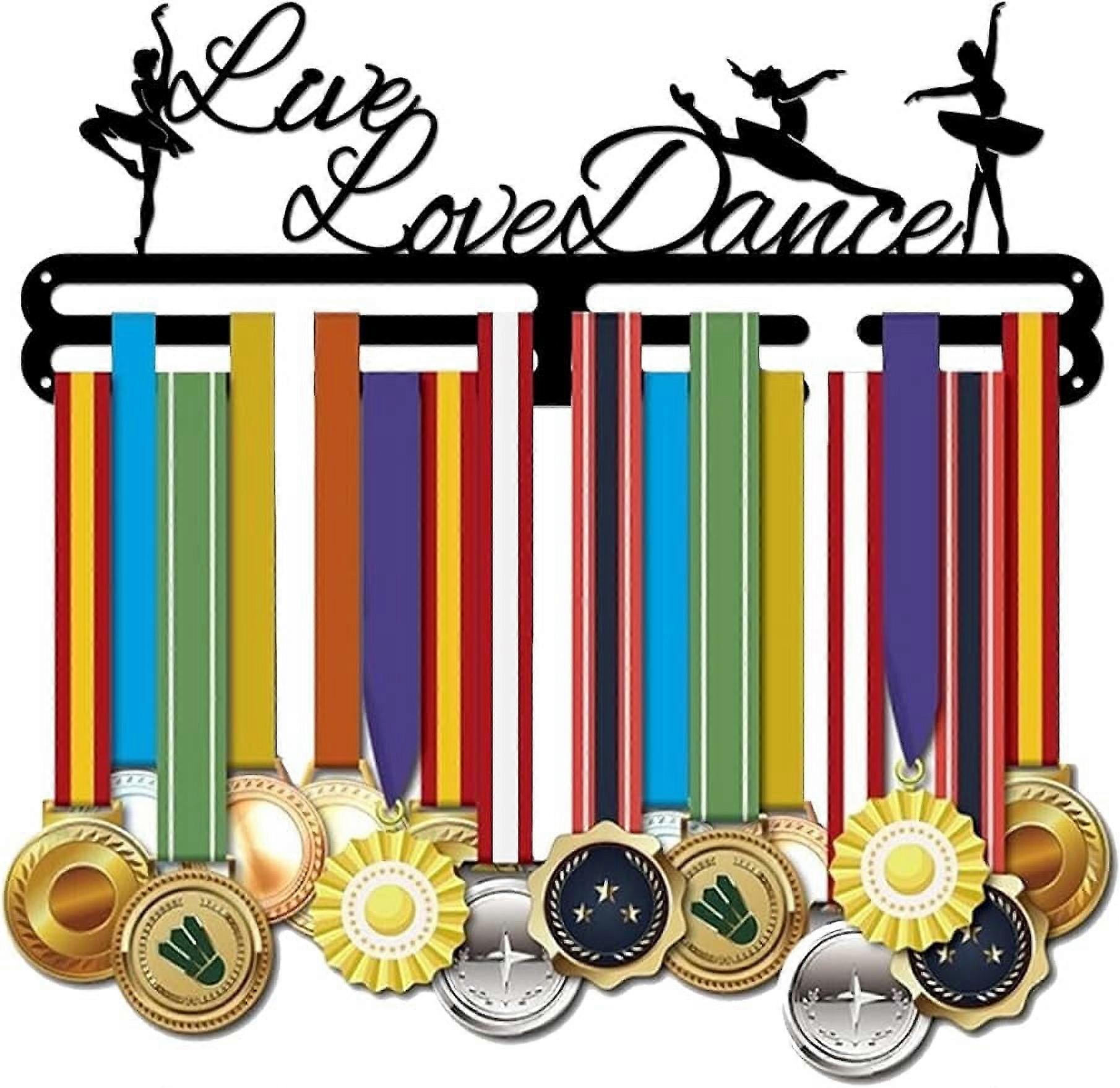 Dance Medal Holder Display Hanger Rack Black Iron Wall Mounted Hooks