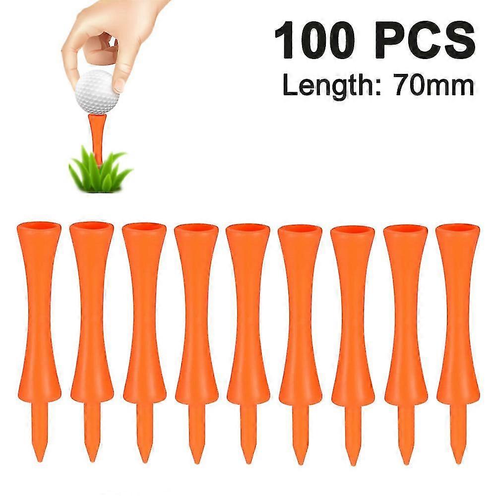 Consistent Tee Beveled Biodegradable 100pcs Tees Golf Tackplastic Material Orange