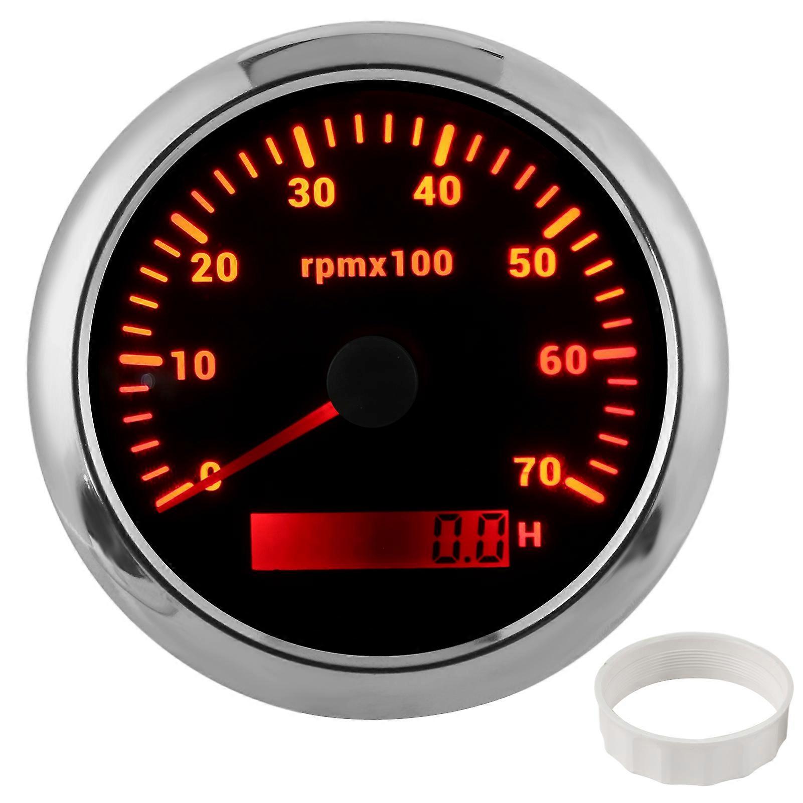 85mm Tachometer 07000rpm Adjustable 7 Color Backlight for Car Boat Engine 932V DCBlack NO.76583