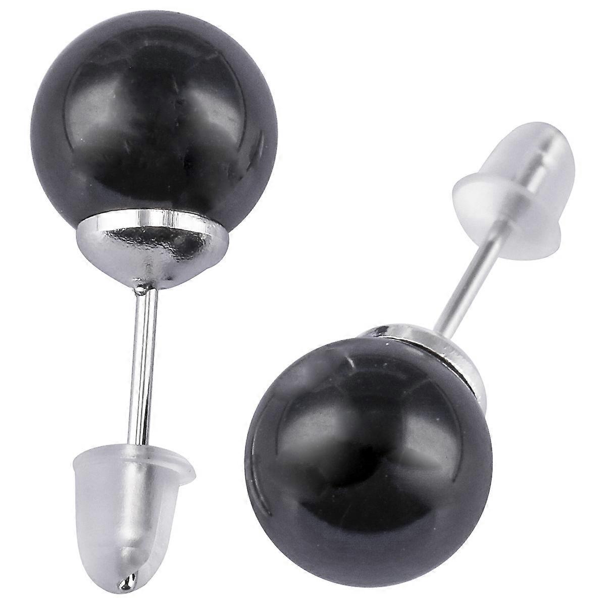 Earrings-Obsidian Orbs-Mystic Allure-Edgy Elegance