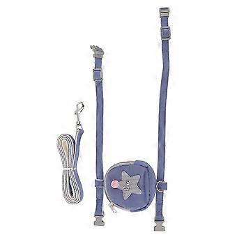 Cat Vest Harness Pentagram Starfish Adjustable Escape Proof Cat Harness with Bag for Small Cats Blue L (Suitable for 3.5?7.5kg / 7.7?16.5lb)