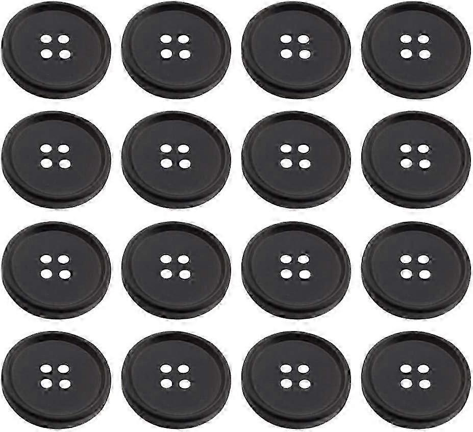 100 Pcs Buttons Round Resin Button 4 Hole Black Sewing Flatback Buttons for DIY Sewing Button Replacement Diameter