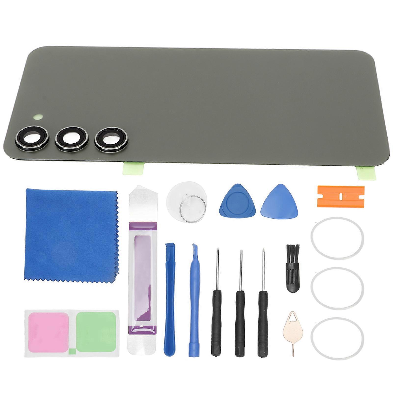 طقم زجاج غطاء خلفي للهاتف المحمول مع زجاج خلفي للهاتف الخليوي لجهاز Samsung Galaxy S23 Plus Green