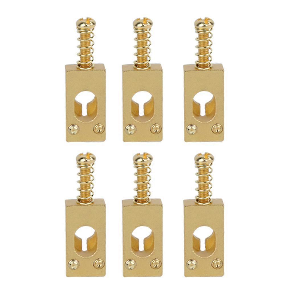6Pcs Guitar Bridge Saddle Brass String Saddles Replacement Electric Guitar Accessories