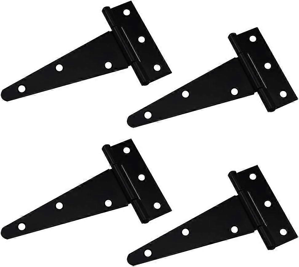 T-Hinge Triangular Hinge Heavy-Duty T-Hinge Galvanized Triangle 4 inch Black 4 pieces