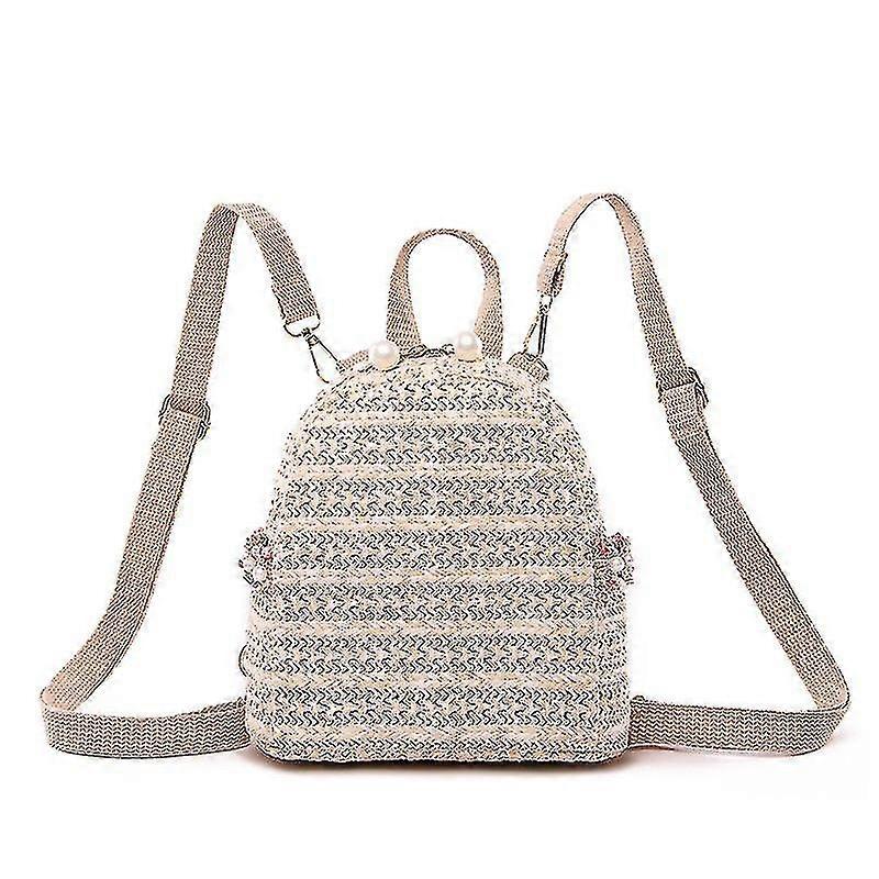 Zipper Straw Backpack Mini Ladies Outdoor Travel Backpack