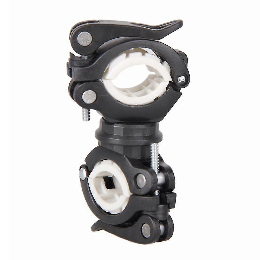 360 Degree Rotating Cycling Bike Light Double Holder LED Front Flashlight Lamp Pump Handlebar Mount Holder Bicycle Accessorie black+white
