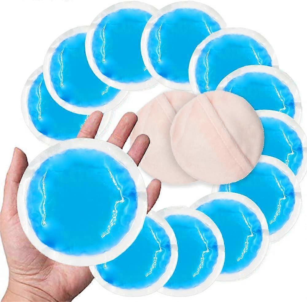 Round Reusable Gel Ice Pack 10 Packs with Cloth Backing, Cold Compress