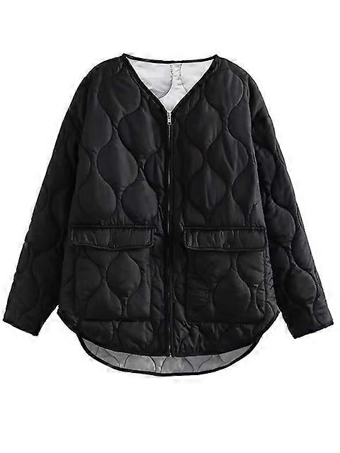 Jyate 2024 מעילי כותנה חדשים עם שרוול ארוך רופף אופנה כיס כפתורים מזדמנים מעיל חורף נשים בסיסי קל חם בגדים נשיים